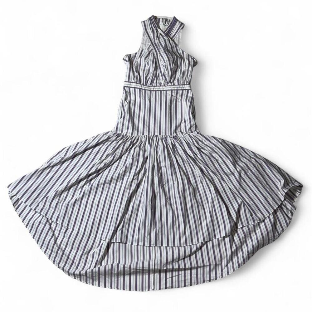 Women’s Veronica Beard "Radley" Striped Poplin Midi Dress Size 4